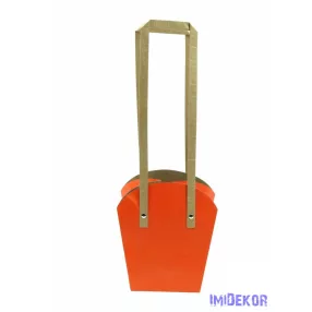 Papír füles virág táska 16 cm - Narancs