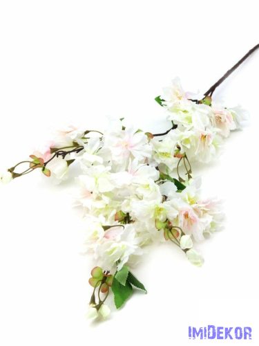 Tavaszi virágos ág 110cm - Fehér-Rózsaszín