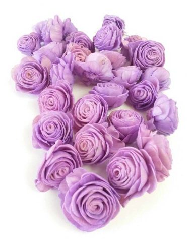 Shola Beauty Rose szárazvirág fej 4 cm - Világos lila
