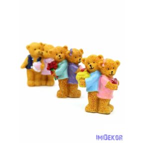 Páros maci figura ajándékkal 8,5cm