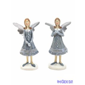 Ezüst ruhás angyalka figura