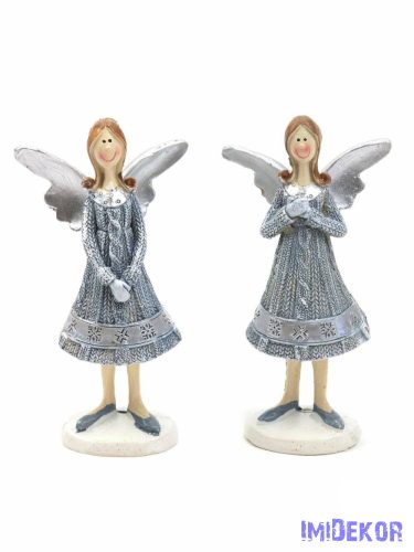 Ezüst ruhás angyalka figura
