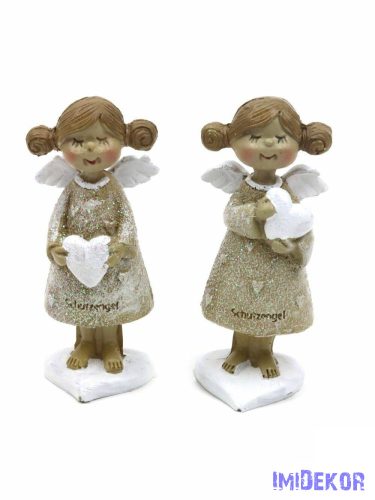 Drapp ruhás angyalka figura