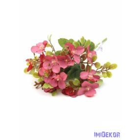 Apró virágos kis selyem csokor 31cm - Bordó