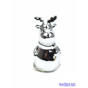 Szarvas kerámia figura - Metál Ezüst