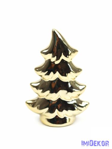 Karácsonyfa kerámia figura - Metál Arany