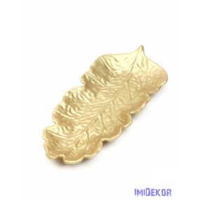 Dekor levélmintás tál 39x15cm - Arany