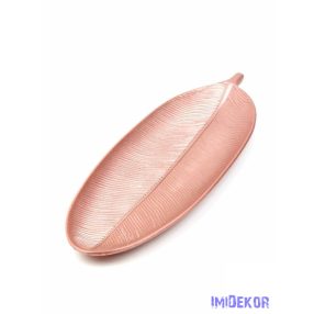 Dekor levélmintás tál 40x13,5cm - Rosegold
