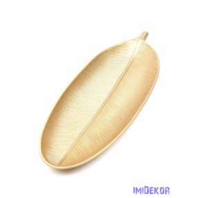 Dekor levélmintás tál 40x13,5cm - Arany