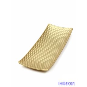 Dekor levélmintás tál 34x12,5cm - Arany