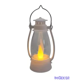 LED akasztós olajlámpás kicsi 9,5cm - Fehér