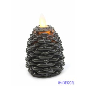 LED mozgó lángú toboz gyertya 8cm