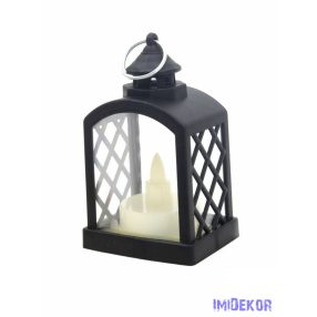 LED lámpás rácsos kicsi 9cm - Fekete