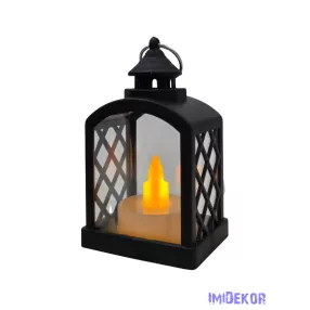 LED lámpás rácsos kicsi 9cm - Fekete
