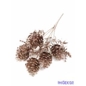 Metál tobozos díszítő csokor 33cm - Rosegold