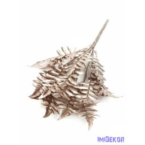 Metál leveles műzöld csokor 39cm - Rosegold