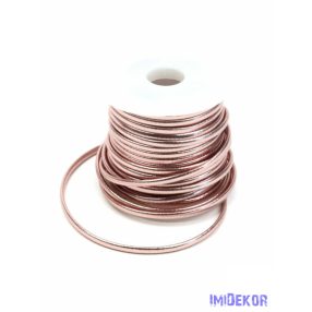 Metál műbőr zsinór 3mm x 5m - Rózsaszín