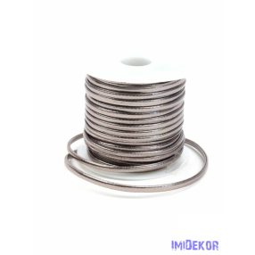 Metál műbőr zsinór 3mm x 5m - Barna