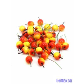 Drótos műalma 2cm 40db/csomag - Sárga-Piros