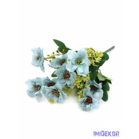 Vegyes színű kicsi selyemvirág csokor 30cm - Kék