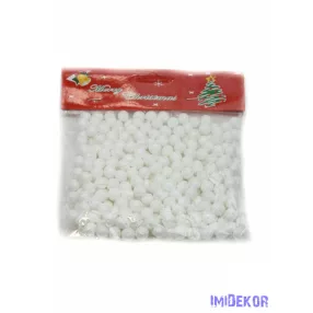 Glitteres golyó díszítő 1cm kb 300db/cs - Fehér