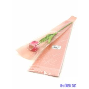 Szálas virág tasak - Apró szív mintás barack 