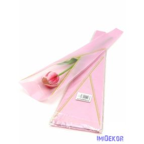 Szálas virág tasak - V mintával rózsaszín 
