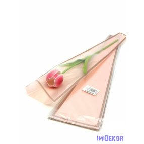 Szálas virág tasak - Metál kerettel halvány rózsaszín