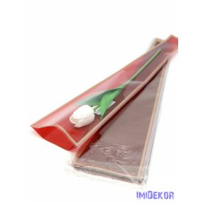 Szálas virág tasak - Metál kerettel bordó