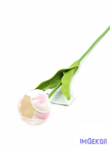 Tulipán szálas real touch 33cm - Halvány rózsaszín