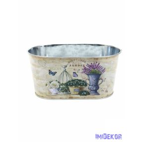 Mintás bádog ovál kaspó - 355