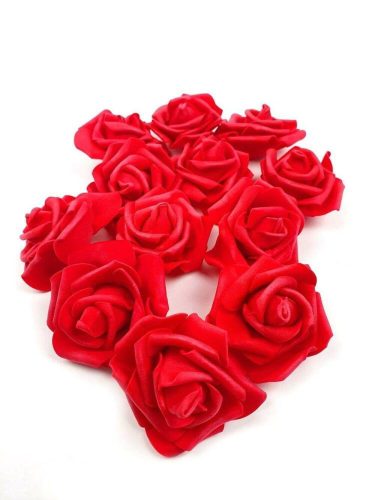 Polifoam rózsa virágfej habrózsa 6 cm - Piros
