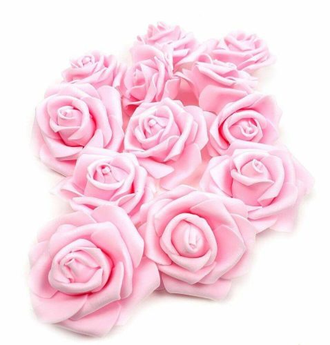 Polifoam rózsa virágfej habrózsa 6 cm - Rózsaszín