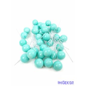 Színes drótos bogyó 2,5cm 35db/csomag - Menta