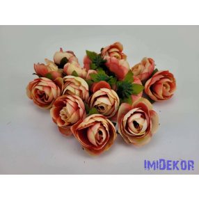 Boglárka selyemvirág fej kb 3 cm - Krém-Erős Barack