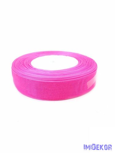 Organza szalag szegett 20mm x 45,72m - Közép Pink