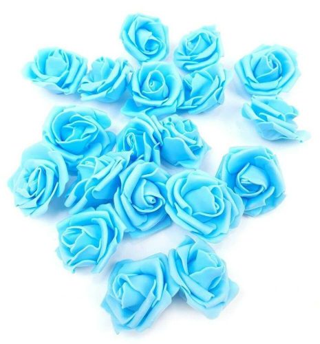Polifoam rózsa virágfej habrózsa 4 cm - Világos Kék