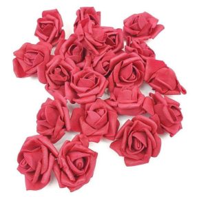 Polifoam rózsa virágfej habrózsa 4 cm - Bordó