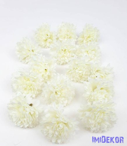 Krizantém selyemvirág fej 4,5 cm - Tört Fehér