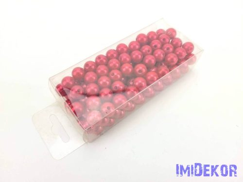 Gyöngy 10mm 85g - Bordós Piros