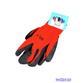 Kesztyű gumírozott tenyérrel - Piros