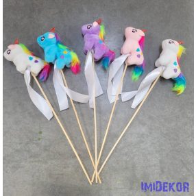 Unikornis plüss pálcás figua 10 cm