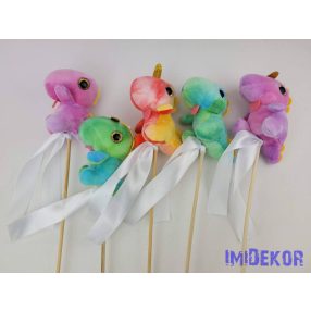 Színes dinó plüss pálcás figura