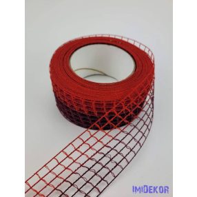 Hálós szalag 4,5cm x 10m - Piros-Bordó