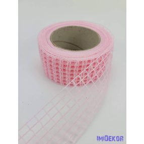 Hálós szalag 4,5cm x 10m - Rózsaszín