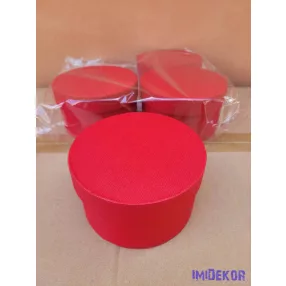 Papírdoboz kerek 14x8cm - Bordás Bordó