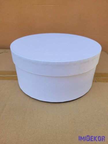 Papírdoboz kerek 22x10cm - Fehér