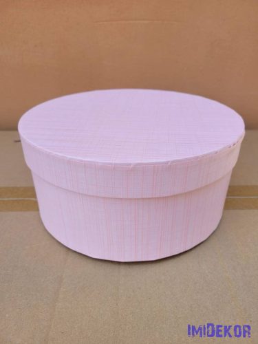 Papírdoboz kerek 22x10cm - Antikolt Rózsaszín