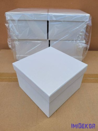 Papírdoboz kocka 15x15x10cm - Törtfehér