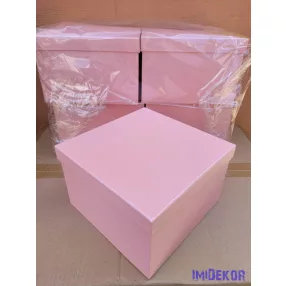 Papírdoboz kocka 20x20x13cm - Barackos Rózsaszín